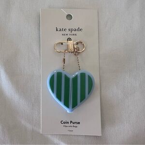 KSNY Kate Spade x Target Keychain Bag Charm Striped Heart Coin Purse Accessory